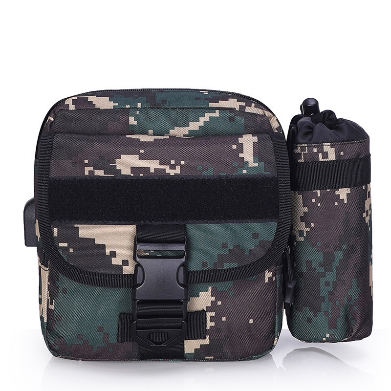 Bolso bandolera con USB desmontable Bolso de hombro de gran capacidad con diseño de camuflaje para hombre 